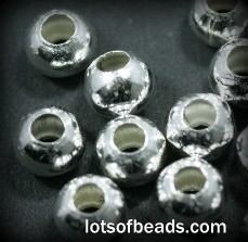 Heavy Smooth Silver round bead